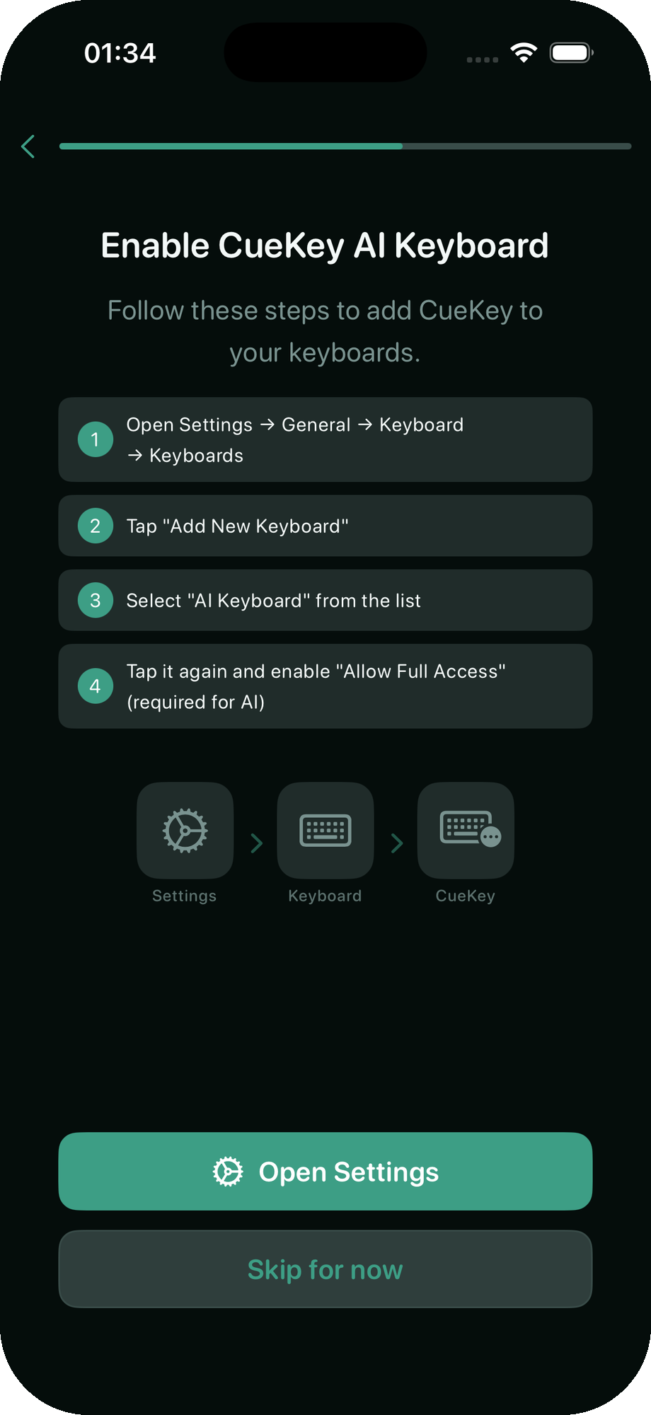 CueKey keyboard in action