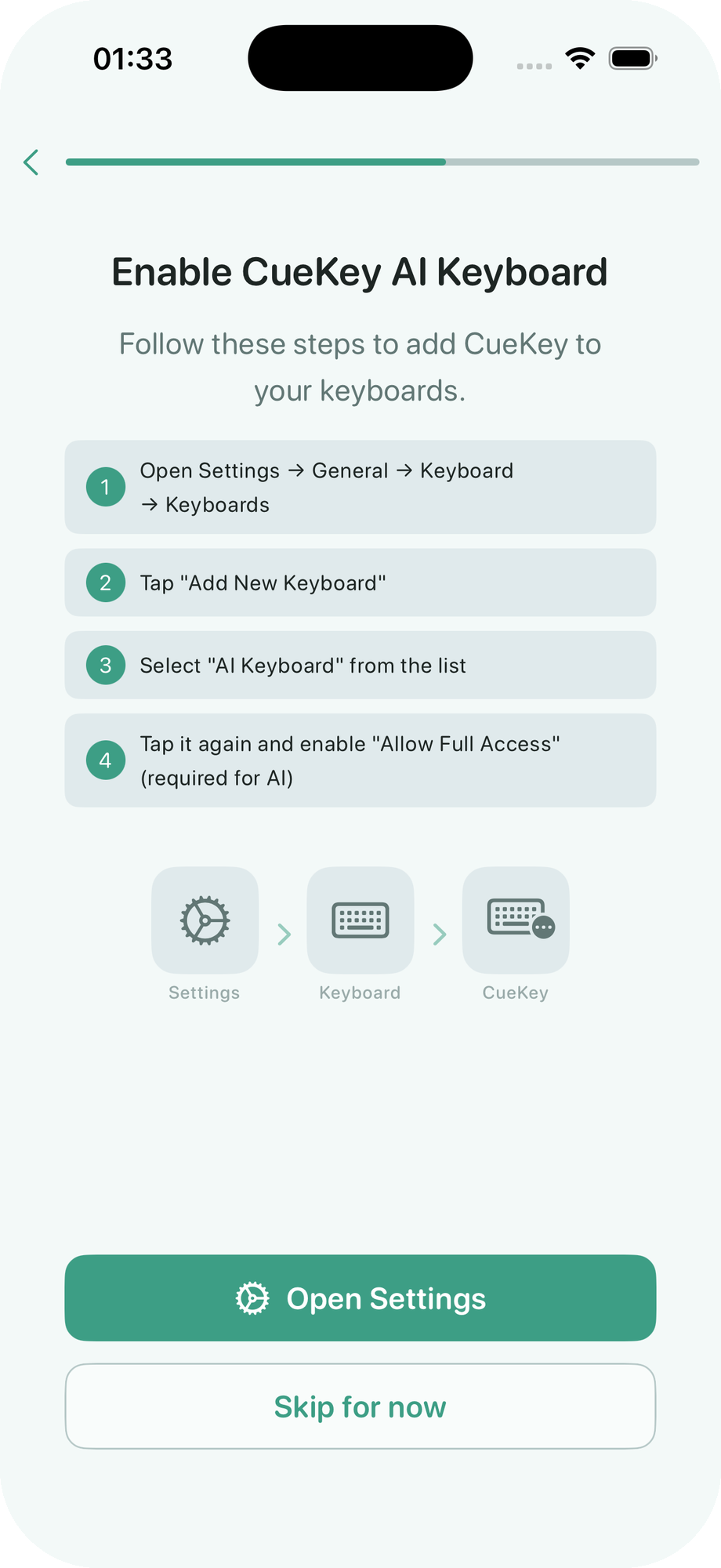 CueKey keyboard in action